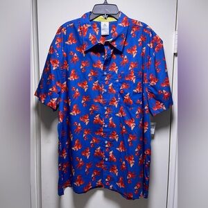 Disney The Little Mermaid “Sebastian” Short Sleeve Button Up Shirt - Men Size XL